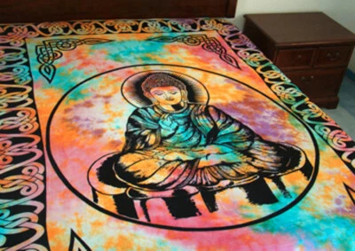 Colcha Buda Tapiz Tie Dye Pared Colgador-Luz-Yoga 72X108" Foto 1 de 2