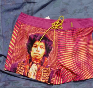 Rare VTG 2001 DRAGONFLY Jimi Henrix Board Short Sz1 Psychedelic Pink Yellow NWOT - Picture 1 of 2