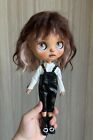 Blythe Doll Clothes -- Leather Overalls Set (OOAK)