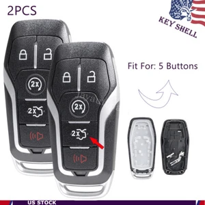 2 For 2016 2017 Ford Edge Explorer Fusion Mustang Remote Key Shell Case 5 Button - Picture 1 of 10