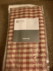1 JCPENNEY RED & OFF WHITE GINGHAM VALANCES 60 X 12 Three Available New - Picture 1 of 3