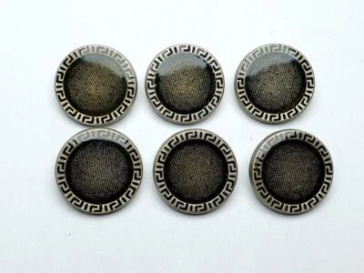 6 St. Knopf Knöpfe Ösenknopf Metallknöpf Silber Metall Hohe Qualität - Bild 1 von 4