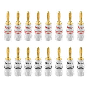 Excel Series 24K Gold Plated Banana Plugs for Audio Connectors, 16 Pcs - Picture 1 of 9