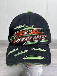 Vintage Arctic Cat Embroiderided Strapback Hat Y2K Black Cap Genuine Arctic Wear - Bild 1 von 9