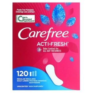 Carefree Acti-Fresh Regular Pantiliners, Unscented, 120 Ct 2 pk - Picture 1 of 1