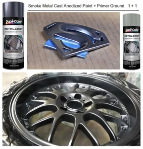 Smoke Black Chrome Anodized Spray Paint +Primer Ground Heat Resist Coating 2 Can - Picture 1 of 21