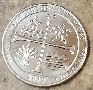 2019 D Quarter - San Antonio Missions, Texas Circulated - Picture 1 of 6
