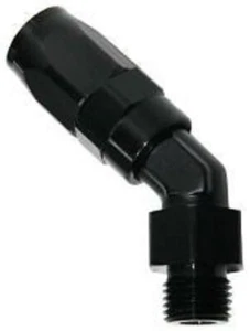 Aeroflow AF844-10-10BLK 45 Deg -10 Hose to Male -10 Thread Black - Picture 1 of 2