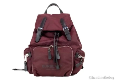 Burberry Medium Burgundy Econyl Nylon Rucksack Drawstring Backpack Bookbag - Image 1 of 4