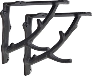 NACH dekorative Regalträger, 2 Stück 7 x 2 x 7,3 Zoll, schwarz Gusseisen  - Bild 1 von 12