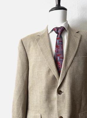 Traje Chaqueta Abrigo Hombre Nordstrom Cachemira 44R Tostado-Arena 2 Botones 7% Seda Usado en Excelente Condición Foto 1 de 4