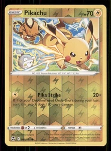 Pikachu SWSH12: Silver Tempest #049/195 Common Reverse Holo Pokemon LP - Picture 1 of 2