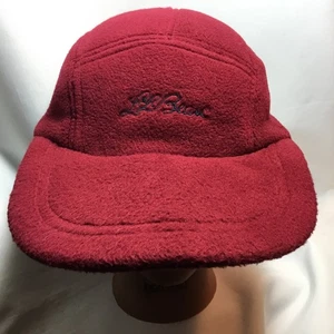 Eddie Bauer Hat Cap Unisex Fleece Red Trapper Hunting Outdoors Made In USA EUC - Picture 1 of 9