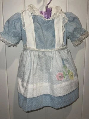Peaches 'N Cream Vtg Blue Toddler Party Dress Girl Sz 2T Lace Trim Vintage 1970s - Image 1 of 4