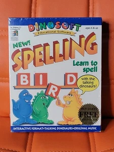 Rare HTF Dinosoft Spelling Educational Software Big Box (Windows PC, 1995) New - Picture 1 of 2