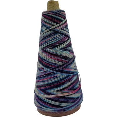 Vintage 1980s Multicolor Variegated Yarn Cone - Image 1 of 4