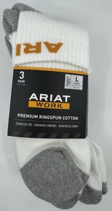 Ariat Quarter 1/4 Crew 3 Stück weiß - Zubehör Socken - 10042682 Ar2244-100 L - Bild 1 von 6