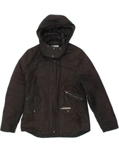LEVI'S Womens Hooded Windbreaker Jacket UK 14 Large Black Polyester OO10 - Picture 1 of 3