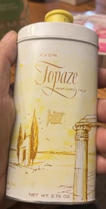Polvo corporal de talco perfumado vintage AVON Topaze lata 2,75 oz se siente lleno - Imagen 1 de 5