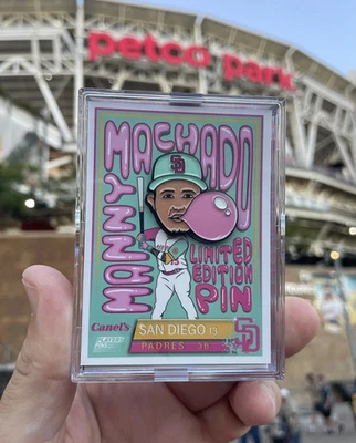 San Diego Padres Manny Machado Collectible Pin on Card Bubblegum Canel’s SEALED - Image 1 of 3