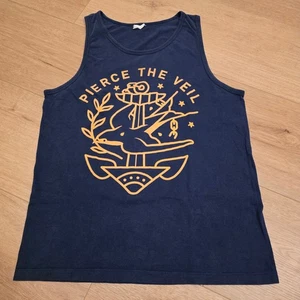 Pierce The Veil Band Tank Top Herren M Navy Blau Grafik Ärmellos Shirt Konzert - Bild 1 von 8