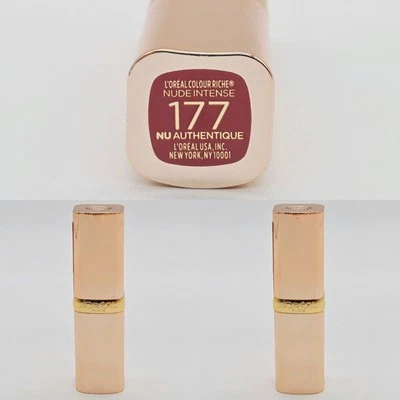 Lot Of 2 L'Oreal Paris Colour Riche Nude Intense Lipstick 177 Nu Authentique - Image 1 of 4