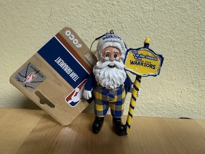 NBA Golden State Warriors Santa Sign Ornament FOCO NWT Tis the season - Image 1 of 4