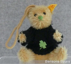 Steiff 2004 Cloverleaf Hanging Miniature Blond Mohair Black Top 8cms Ean 028229 - Imagen 1 de 3