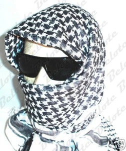 SAS británico Shemagh Balaclava Khuffiah Black & White - Imagen 1 de 1