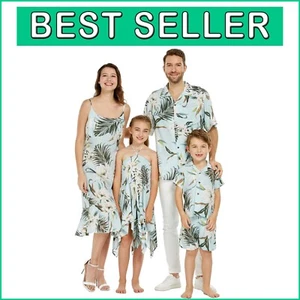 Light Blue Hawaiian Print Clothing for Men, Women, Boys – Perfect Luau Outfits - Picture 1 of 9
