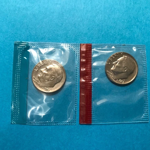 1969 P&D Roosevelt Dimes Mint Cello  Uncirculated  FREE SHIP    **See Pics Cover