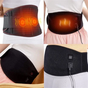 Heating Pad Therapy Vibration Massage Waist Wrap Belt Low Back Brace Pain Relief - Picture 1 of 13