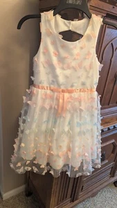 NWOT SPEECHLESS Pink & White 3D Butterfly Special Occasion Dress Size 8 - Picture 1 of 2