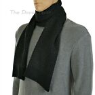 APT. 9 Men's GRAY & BLACK Textured Pique WINTER SCARF Ribbed Knit Ends RECTANGLE