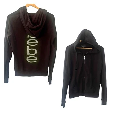 Sudadera con capucha negra Bebe para mujer cremallera completa mediana BEBE LOGO Y2K atlética Foto 1 de 4