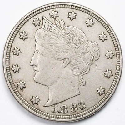 1883 Sin centavos Liberty V níquel extremadamente fino (XF) Foto 1 de 4