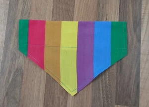 NEW HANDMADE ☀️RAINBOW☀️ DOG BANDANAS SLIDE ON COLLAR - Picture 1 of 1