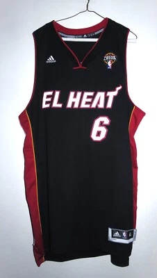 Adidas Miami «El Heat» Леброн Джеймс латинские ночи Swingman черный Джерси XL 48 - Изображение 1 из 4