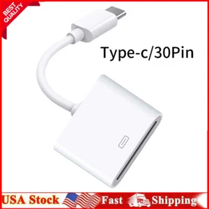 For Apple 30pin Female to USB 3.1 Type-C USB-C Sync Data Charging Adapter Cable  - Picture 1 of 8