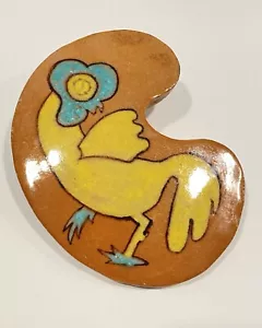 Mid Century Rooster Clay Art Tile - French Vallauris Pottery ? - Picture 1 of 6