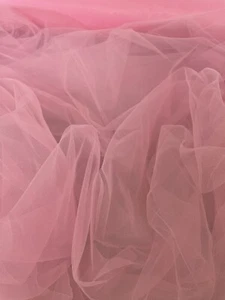 1 mtr plain soft baby pink bridal, wedding tulle net fabric.58”wide (147cm) - Picture 1 of 4
