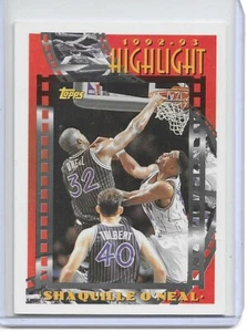 1993-1994 TOPPS #3 HIGHLIGHTS SHAQUILLE O'NEAL ORLANDO MAGIC (Salón de la Fama) - Imagen 1 de 2
