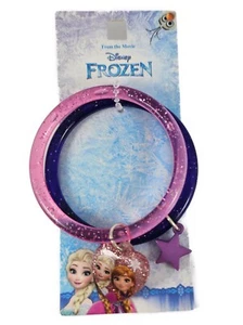Frozen Glitter Bangles Bracelets Elsa & Anna Disney Frozen With Charms - Picture 1 of 1