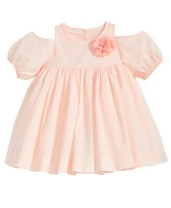 First Impressions Cold-Shoulder Kleid, Baby Mädchen, cremefarbene Schale 12 Monate - Bild 1 von 1