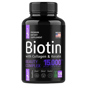 Biotin With Collagen & Keratin - Hair Growth, Support Skin & Nails Health - Picture 1 of 12