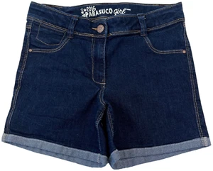 Parasuco Shorts Girls 14 Blue Denim Jean Snap Cuffed Adjustable Waist Kids Youth - Picture 1 of 7