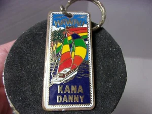 Vintage 1980's Hawaii Kana Danny Keychain w/ Sailboat Crestline Dist. Inc. - Picture 1 of 7