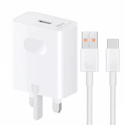 Official Genuine Honor Super Fast Main Wall UK Charger With Cable 6A 66W PLUG