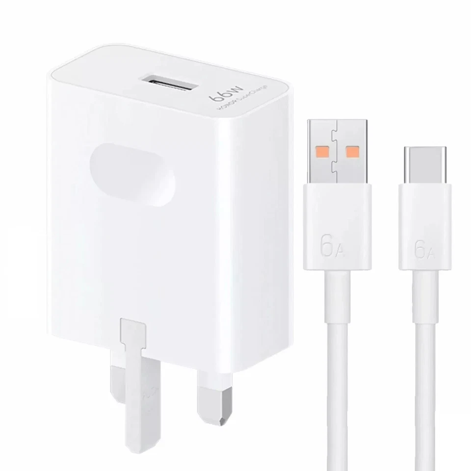 Official Genuine Honor Super Fast Main Wall UK Charger With Cable 6A 66W PLUG - Image 1 of 4