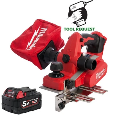 Milwaukee M18BP-0 18V 82mm Cordless Planer (Body Only) & M18B5 5ah Battery - Image 1 of 4